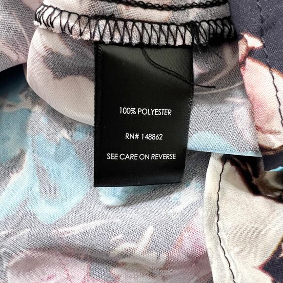 Torrid | Floral Print Crepe Plus Size Blue Pink Pocket Button Midi Dress 4 4 X - Picture 12 of 14